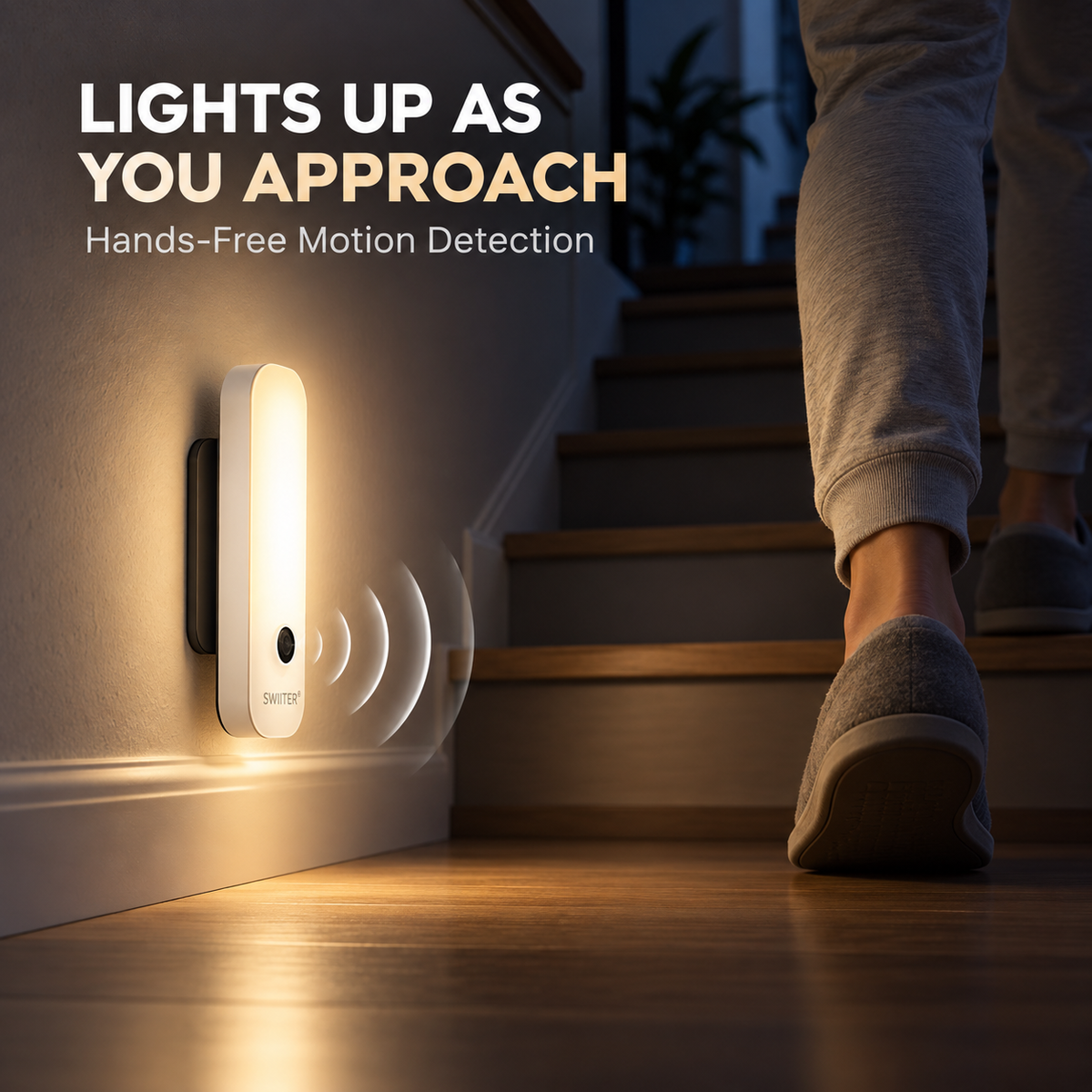 SWIITER® GlowDock Motion Sensor Night Light & Flashlight