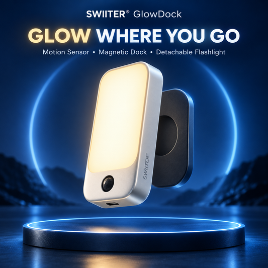SWIITER® GlowDock Motion Sensor Night Light & Flashlight