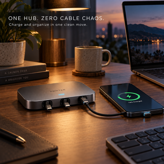 SWIITER® SnapCharge Magnetic Cable Organizer Hub
