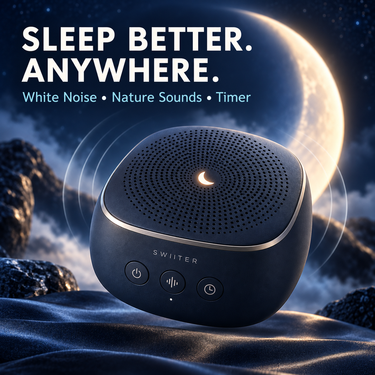 SWIITER® SoundPod Mini White Noise Sleep Speaker with Timer