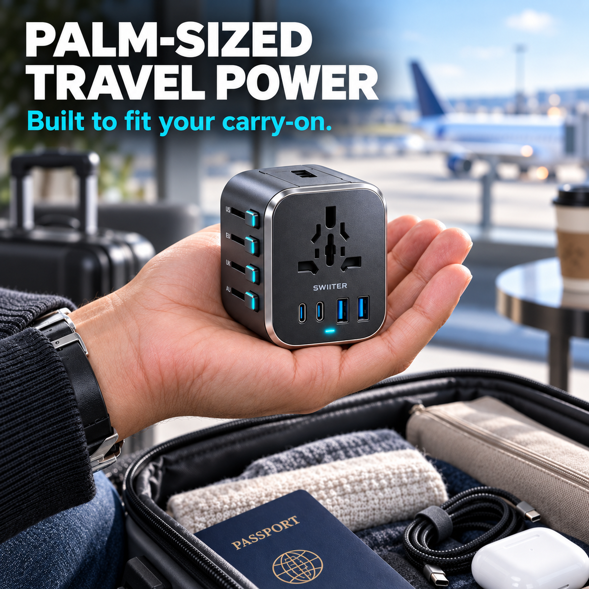 SWIITER® TravelVolt Universal USB-C International Power Hub