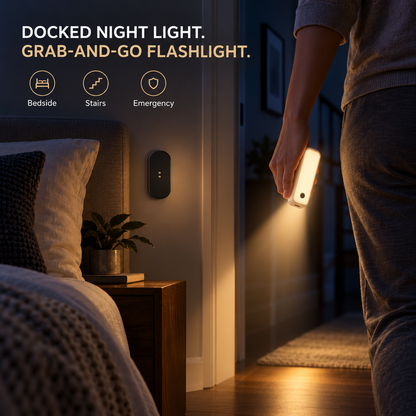SWIITER® GlowDock Motion Sensor Night Light & Flashlight