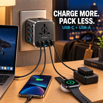 SWIITER® TravelVolt Universal USB-C International Power Hub