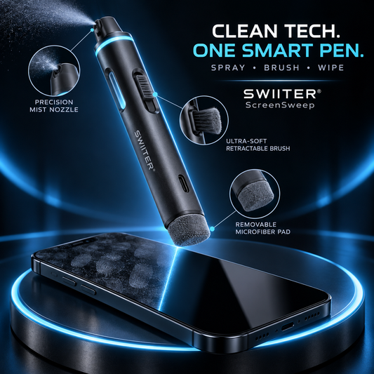SWIITER® ScreenSweep Rechargeable 3-in-1 Cleaning Pen