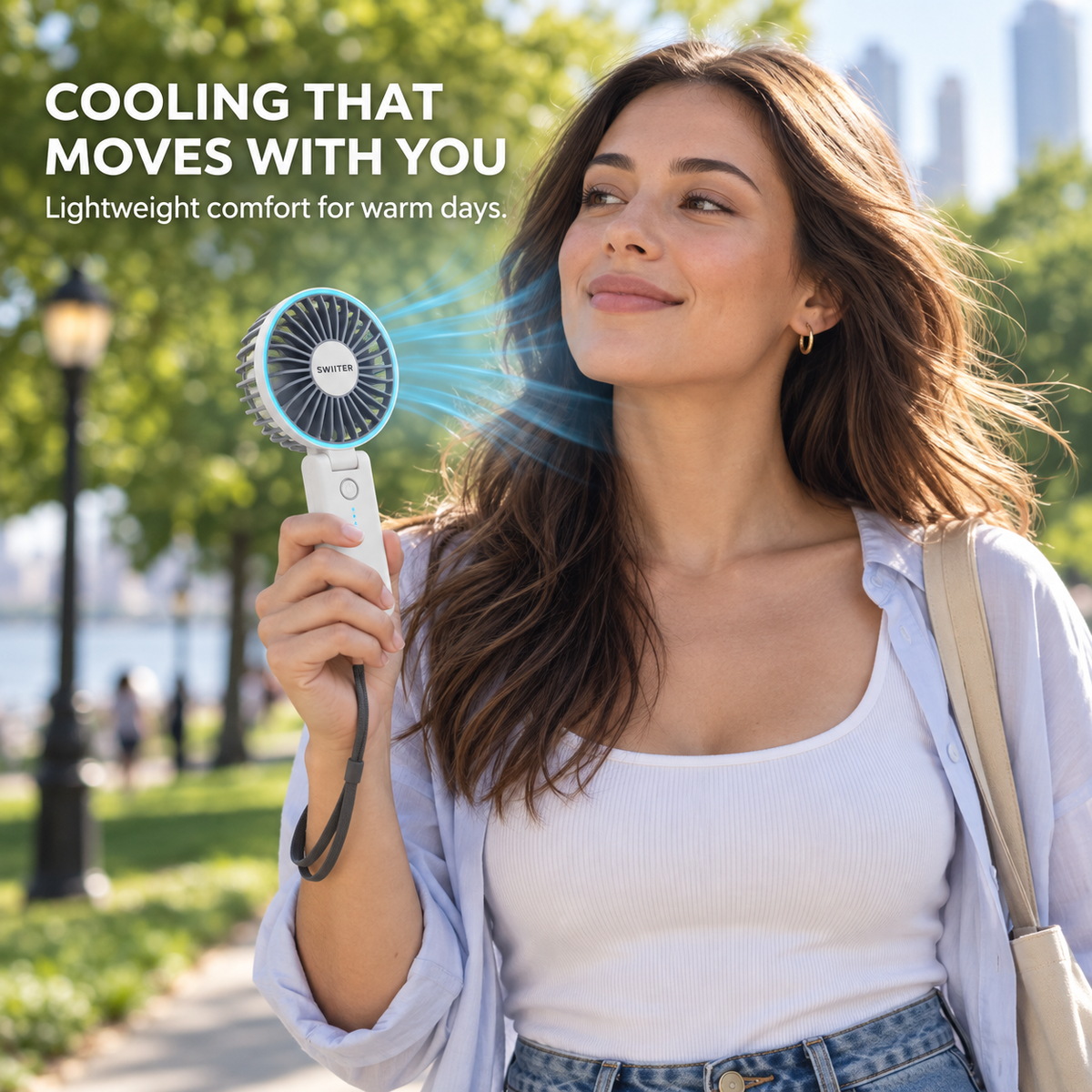 SWIITER® FlexFan Foldable Pocket Cooling Fan with Neck Strap