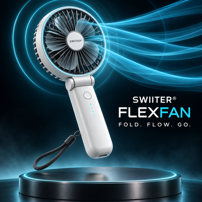 SWIITER® FlexFan Foldable Pocket Cooling Fan with Neck Strap