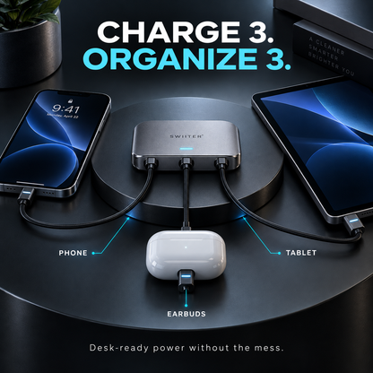 SWIITER® SnapCharge Magnetic Cable Organizer Hub