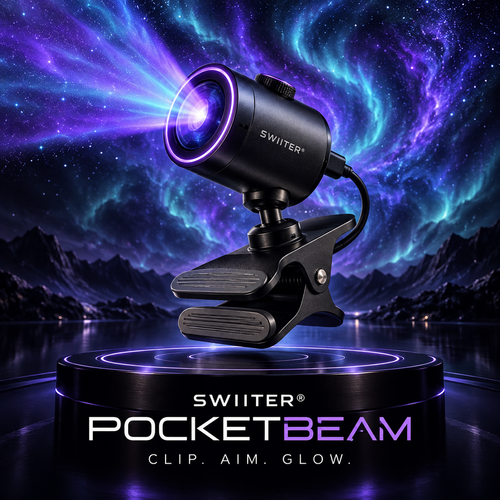 SWIITER® PocketBeam Mini Clip-On Ambient Projector Light